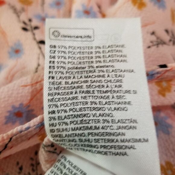 H&M Peach Floral Print Twist Front Crop Top - Picture 7 of 7